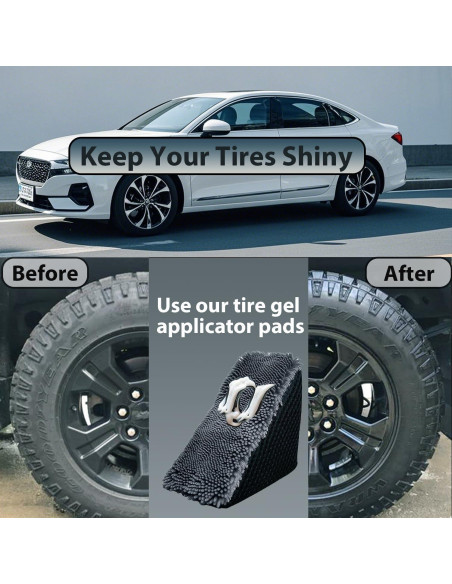 2 Pcs Aplicador de Brillo para Neumáticos RXALASKA Triangular