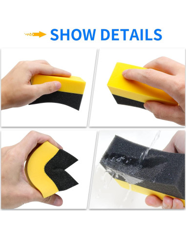 6 Almohadillas de Aplicador de Brillo para Neumáticos Unlorspy