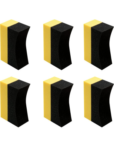 6 Almohadillas de Aplicador de Brillo para Neumáticos Unlorspy