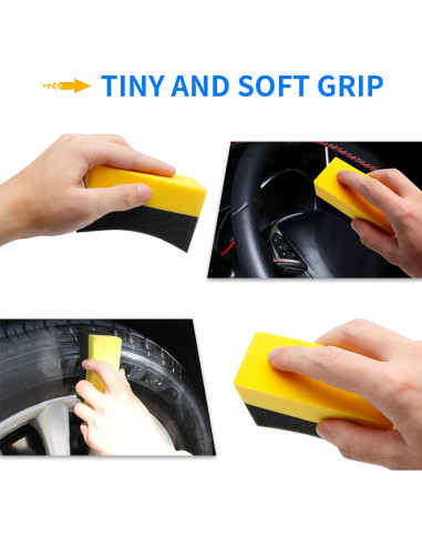 6 Almohadillas de Aplicador de Brillo para Neumáticos Unlorspy