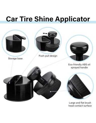 Cepillo Aplicador de Brillo para Neumáticos Ecocstm - Negro