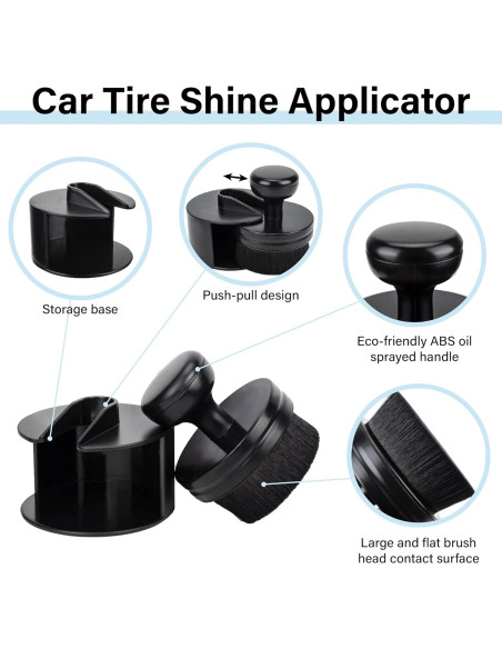 Cepillo Aplicador de Brillo para Neumáticos Ecocstm - Negro