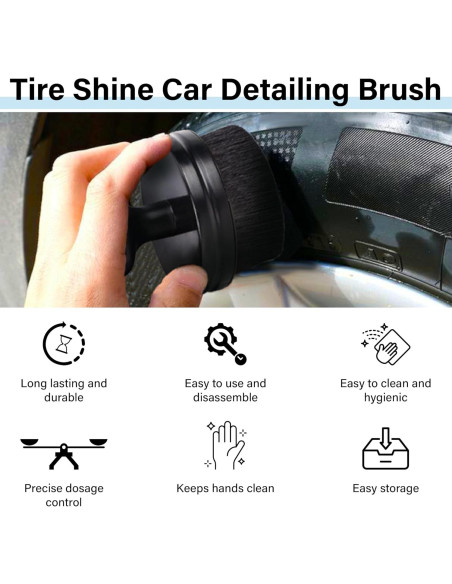 Cepillo Aplicador de Brillo para Neumáticos Ecocstm - Negro