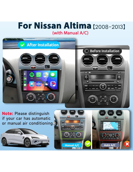 Estéreo Android 13 Podofo 9" para Nissan Altima 2008-2012