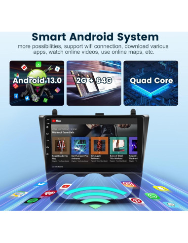 Estéreo Android 13 Podofo 9" para Nissan Altima 2008-2012