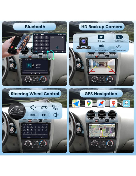 Estéreo Android 13 Podofo 9" para Nissan Altima 2008-2012
