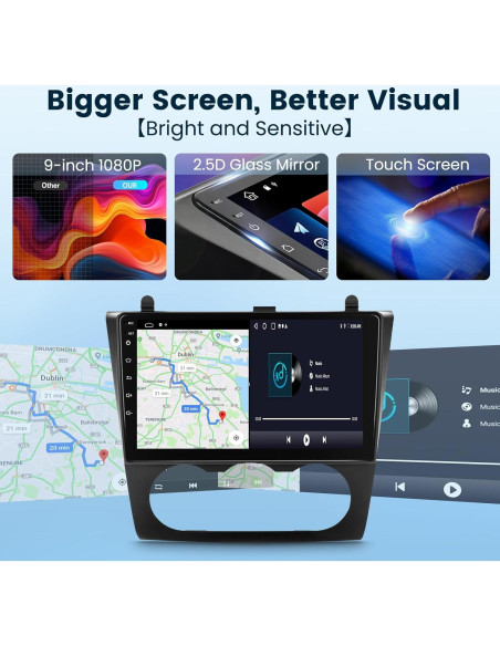 Estéreo Android 13 Podofo 9" para Nissan Altima 2008-2012