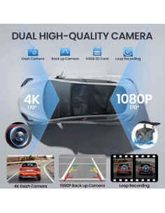 Pantalla Carplay 9" HD TECXERLLON con cámaras 4K y 1080P 2