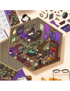 Set de 6 Hojas Stickers 3D YOKSAS - Escenas Miniatura Vintage 2