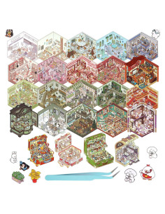 Pegatinas 3D DIY BEAUTIFABLE - 24 Piezas Caricaturas Multicolor