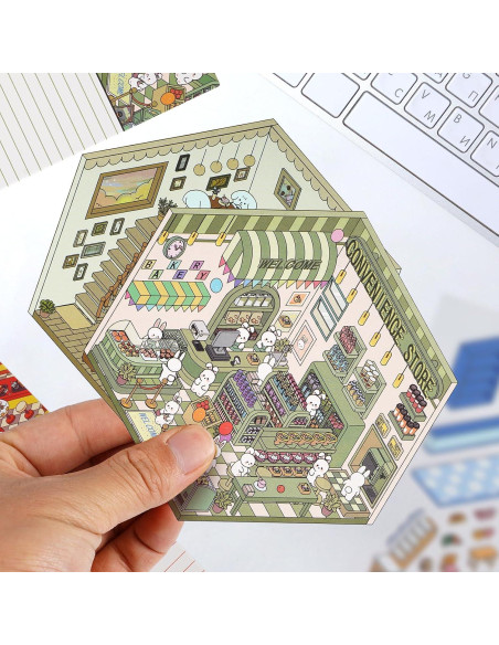 Pegatinas 3D DIY BEAUTIFABLE - 24 Piezas Caricaturas Multicolor