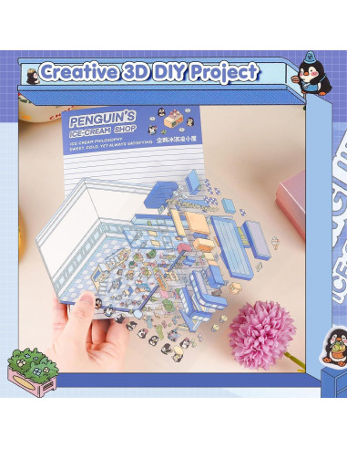 Pegatinas 3D DIY BEAUTIFABLE - 24 Piezas Caricaturas Multicolor