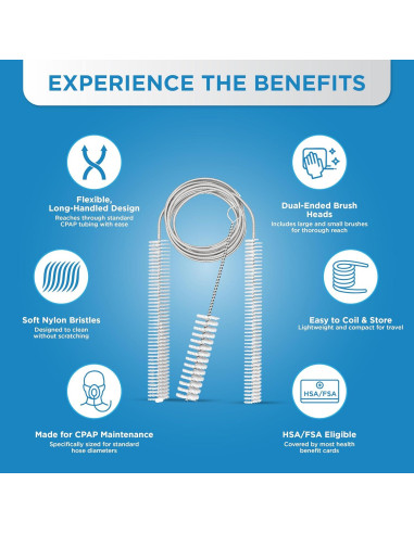 Cepillo de Limpieza CPAP Resplabs 8 en 1 para Mangueras y Más
