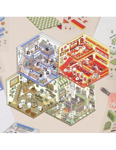 Pegatinas 3D DIY BEAUTIFABLE - 24 Piezas Caricaturas Multicolor