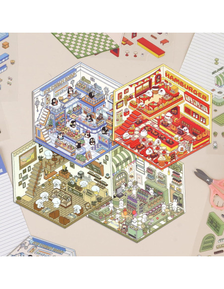 Pegatinas 3D DIY BEAUTIFABLE - 24 Piezas Caricaturas Multicolor