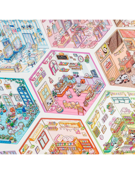 24 Sets Stickers 3D Aifong para Crear Escenas Animales