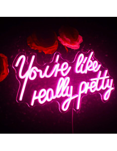 Letrero Neón Rosa Lucunstar 'Eres Realmente Bonita' 41.9x22.6cm 2