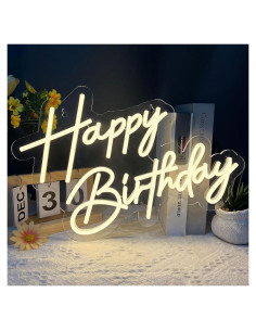 Letrero de Neón Feliz Cumpleaños BK-Neon Life 43x30 cm LED
