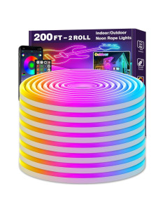 Tira de Luz LED Neón 200 pies LETIANPAI RGB Impermeable