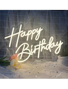 Letrero de Neón Feliz Cumpleaños BK-Neon Life 43x30 cm LED 2