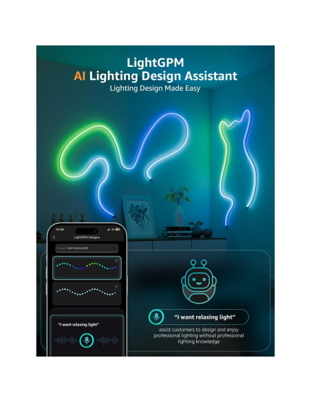 Luces de Cuerda RGB Inteligentes Lepro N1-AI 3m Control App