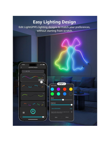 Luces de Cuerda RGB Inteligentes Lepro N1-AI 3m Control App
