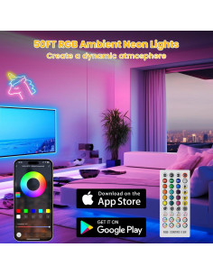 Luces de Cuerda LED NoeiiT 15.24m RGB Impermeables IP67 2