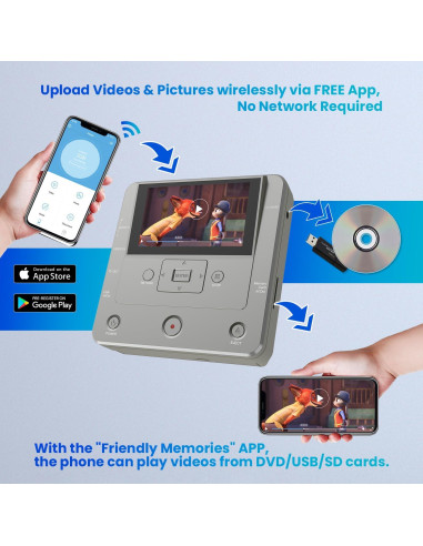 Grabadora de VHS a DVD Clariviews - Multifuncional, HD, WiFi