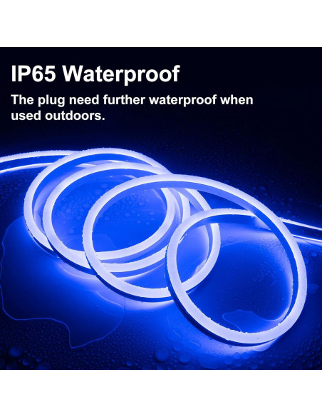 Luz de Tira LED Neón SURNIE 15m Azul Impermeable Flexible