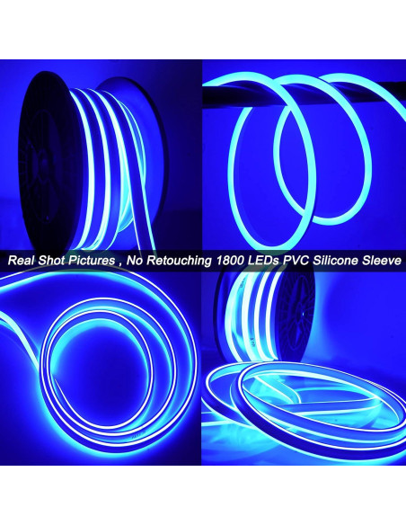 Luz de Tira LED Neón SURNIE 15m Azul Impermeable Flexible