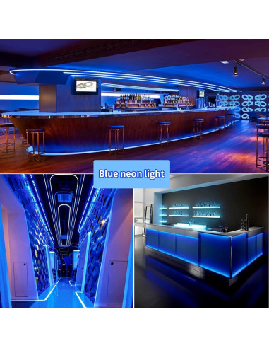 Luz de Tira LED Neón SURNIE 15m Azul Impermeable Flexible