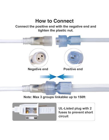 Luz de Tira LED Neón SURNIE 15m Azul Impermeable Flexible