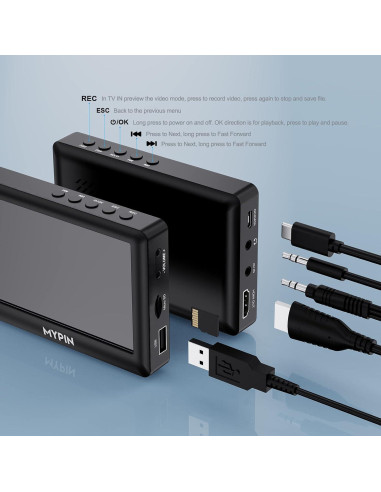 Convertidor de Video a Digital MYPIN VG0109 4.3" HDMI