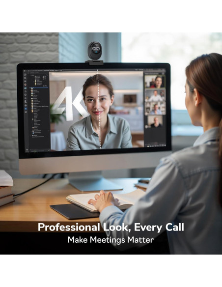 Webcam 4K EMEET Piko con IA, Autofoco y 3 Micrófonos