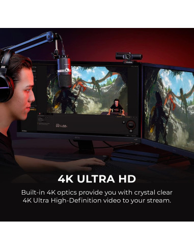 Webcam AVerMedia PW513 4K Ultra HD con Luz Mini RGB
