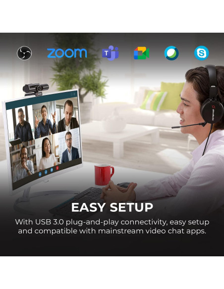 Webcam AVerMedia PW513 4K Ultra HD con Luz Mini RGB