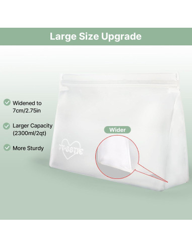 Paquete de 8 bolsas de tocador TSA PEVA reutilizables 20.1x24.9cm