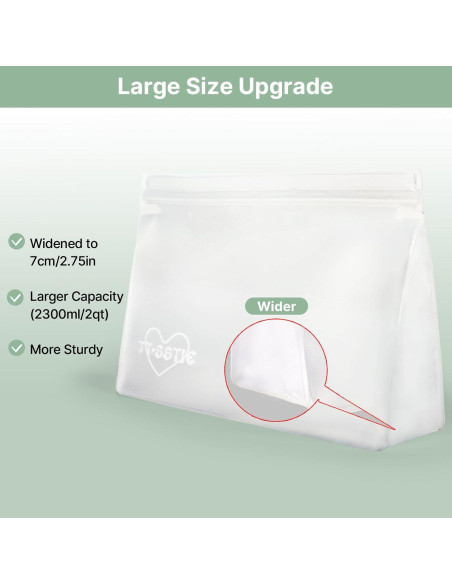 Paquete de 8 bolsas de tocador TSA PEVA reutilizables 20.1x24.9cm