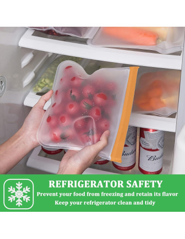 10 Bolsas de Almacenamiento de Alimentos de Silicona Frenflu