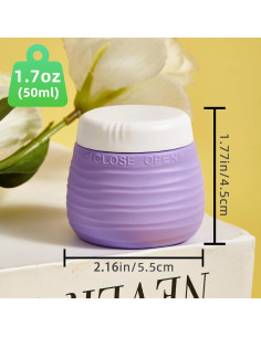 Contenedores de Viaje Silevoler 4 Tarros Silicona 50ml Aprobados TSA 2