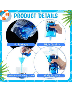 Bolsas de Jugo Reutilizables Patelai 300 Pcs 250 ml con Embudo 2