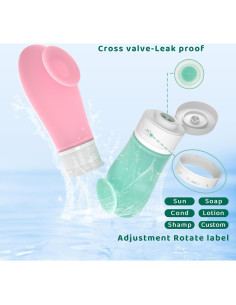 Pack 14 Botellas de Viaje Silicona A Prueba de Fugas 59ml 2