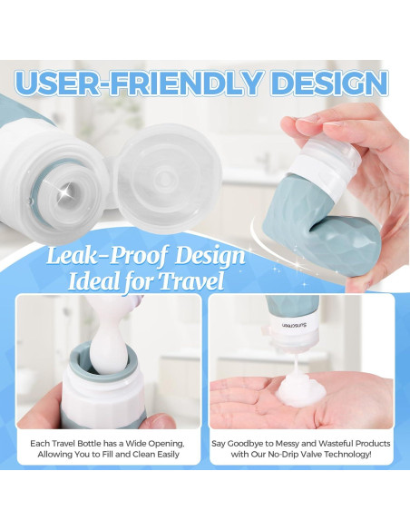 Set de 16 Botellas de Viaje Silevoler Aprobadas por TSA