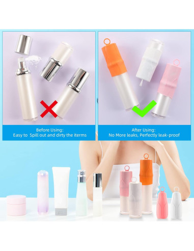 Paquete de 8 Mangas de Silicona Zienlay a Prueba de Fugas