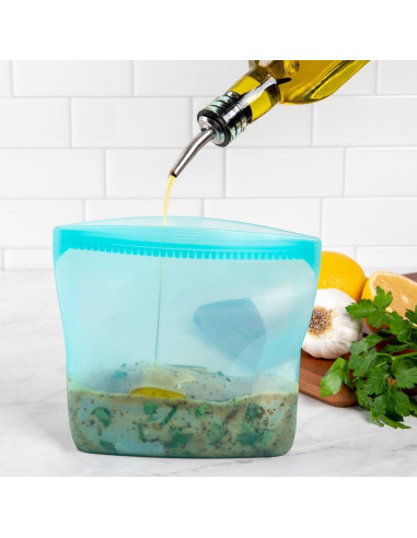 Bolsa de Silicona Reutilizable Progressive PKS-21T 355ml Turquesa