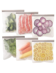 Bolsas Ziplock Reutilizables Cozihom 6 Piezas 28x27cm Ecológicas