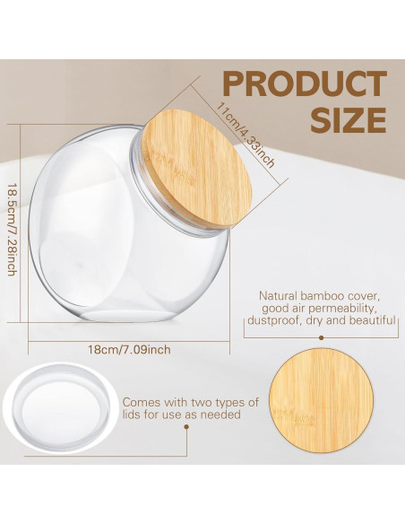 Contenedor de Pelotas de Secadora Teenyyou 2100 ml con Tapa de Bambú