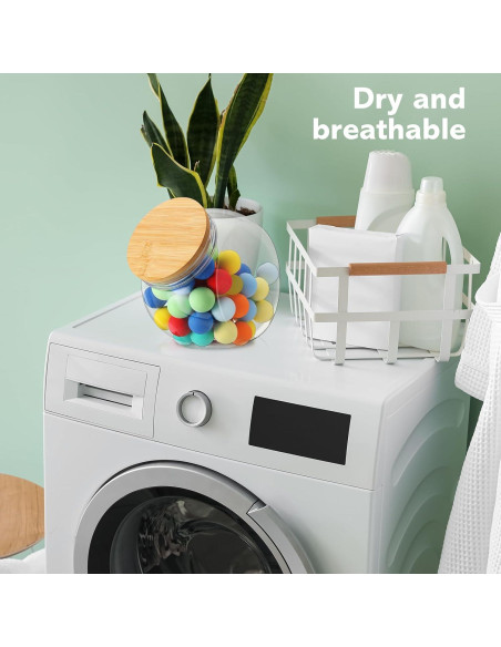 Contenedor de Pelotas de Secadora Teenyyou 2100 ml con Tapa de Bambú