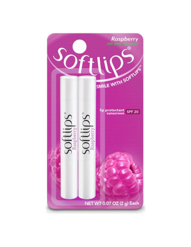 Bálsamo Labial Frambuesa Softlips 2-Pack con SPF 20