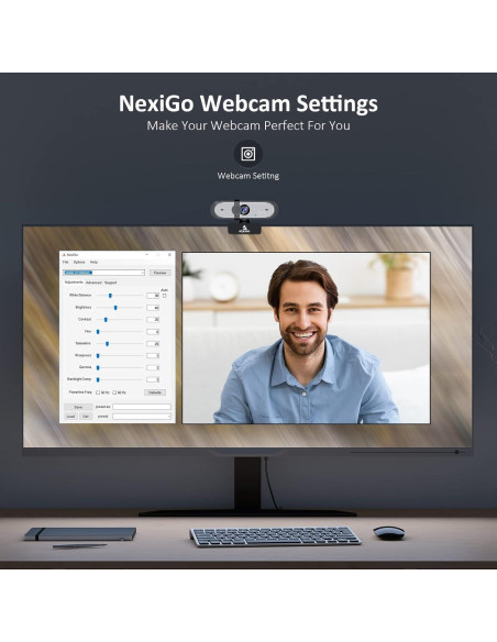 Webcam NexiGo N660P 1080P 60FPS con Micrófono y Privacidad
